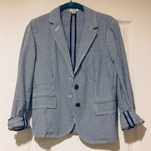 J Crew Seersucker Schoolboy Blazer